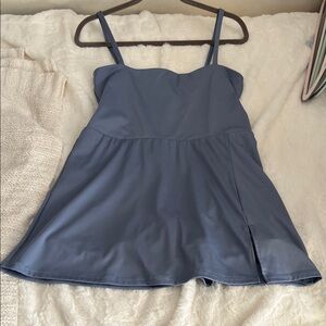 Blue Workout Dress with Built in Shorts